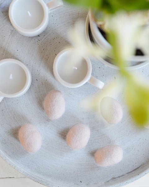 nude vilten eitjes paasboom pasen deco ei eieren vilt wol