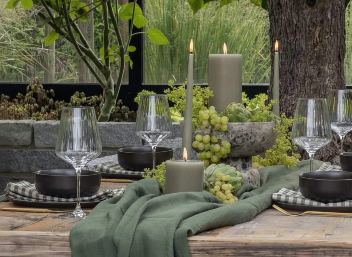 LED pillar kaarsen set 'Artichoke' - 3 kaarsen