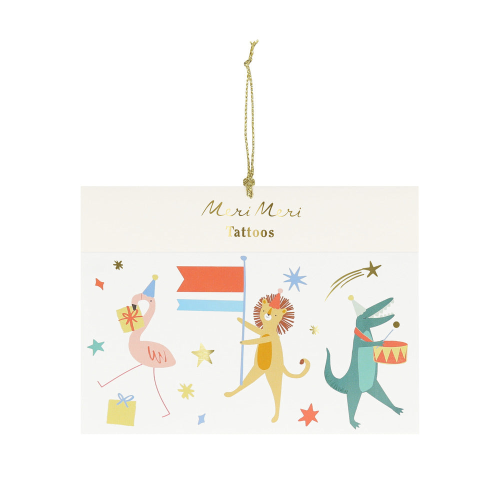 party animals feest deco decoratie verjaardag tattoo dieren feest