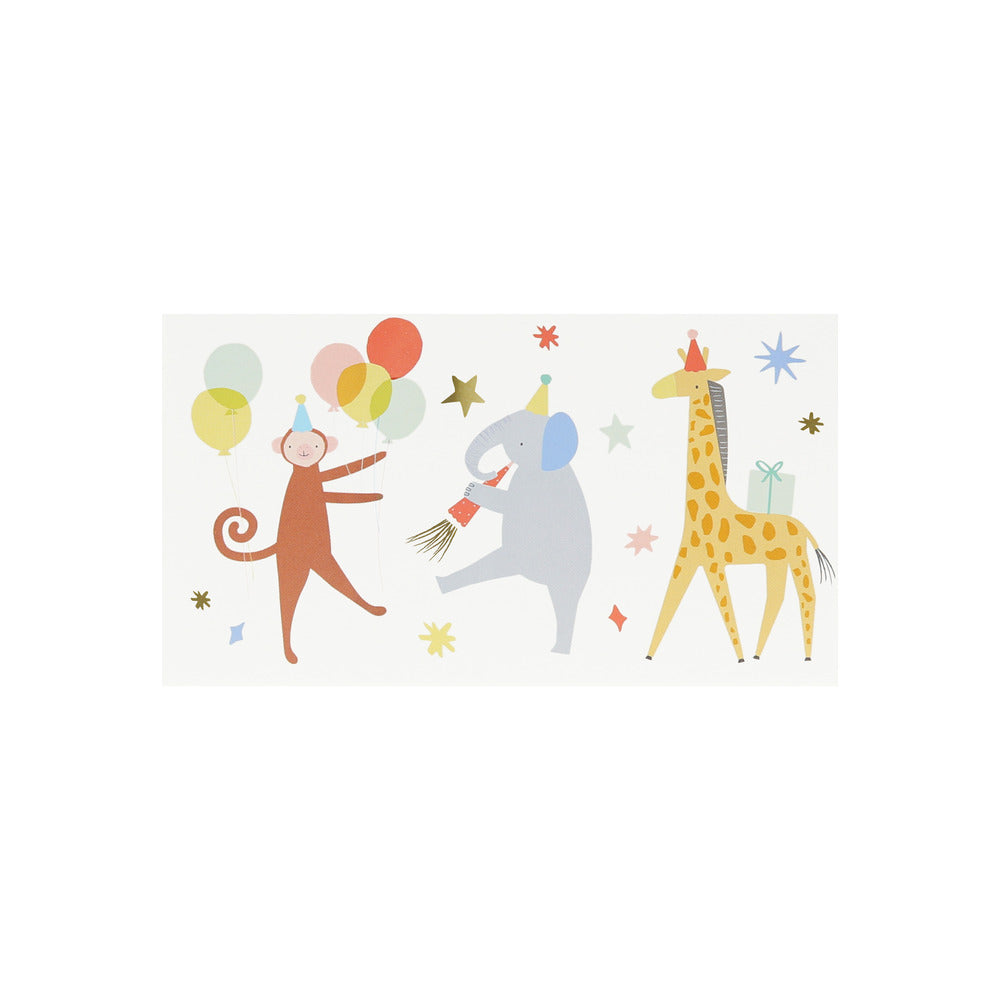 party animals feest deco decoratie verjaardag tattoo dieren feest