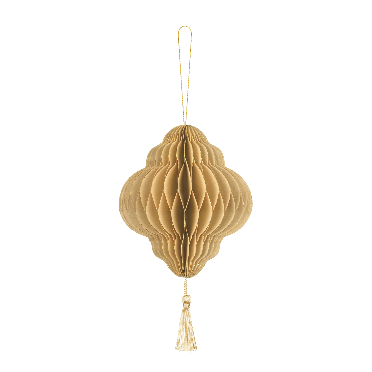 kerst ornament bal beige goud honeycomb deco decoratie kerstboom
