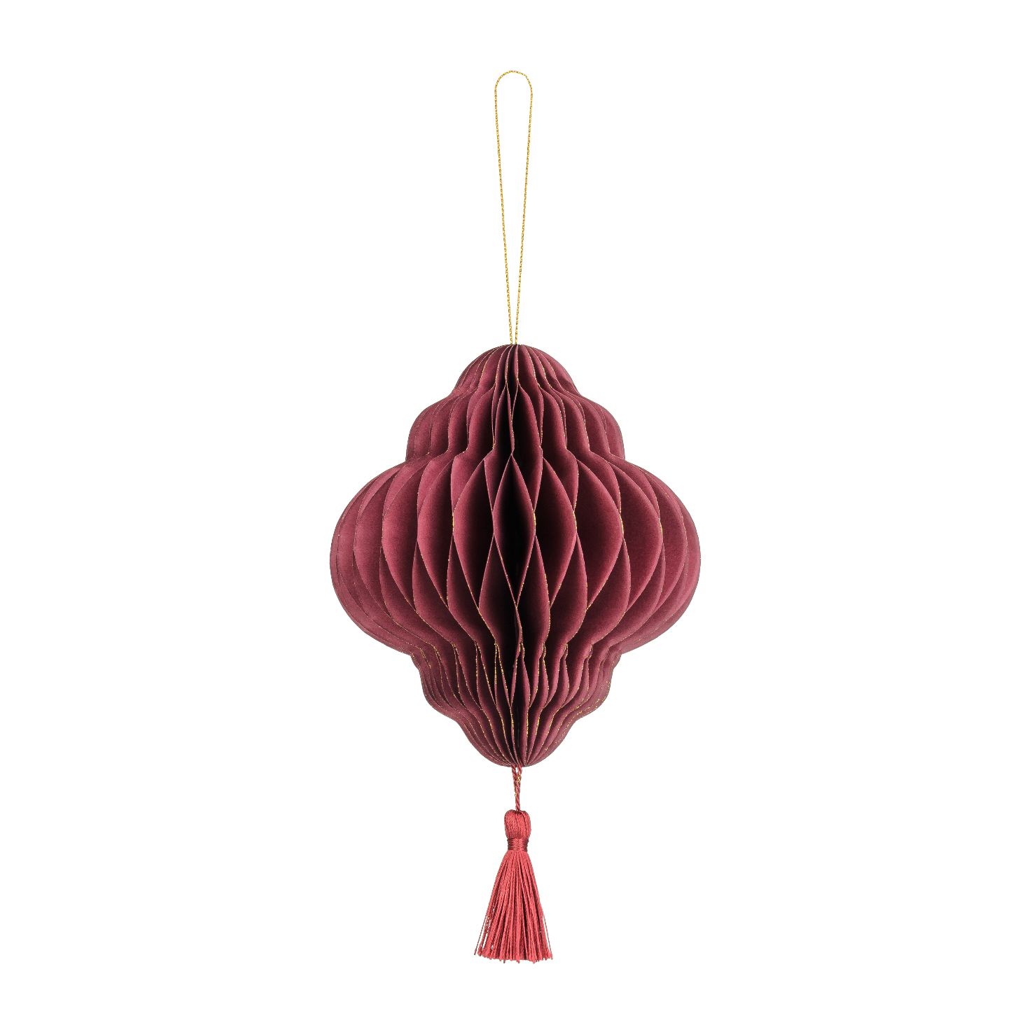 kerst ornament bal wijnrood bordeaux goud honeycomb deco decoratie kerstboom