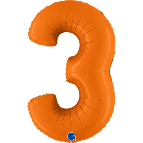 Folieballon cijfer 0 t/m 9 XXL (102cm) - Warm Oranje