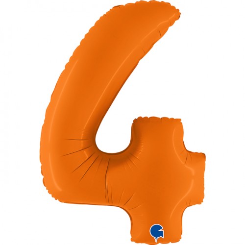 Folieballon cijfer 0 t/m 9 XXL (102cm) - Warm Oranje