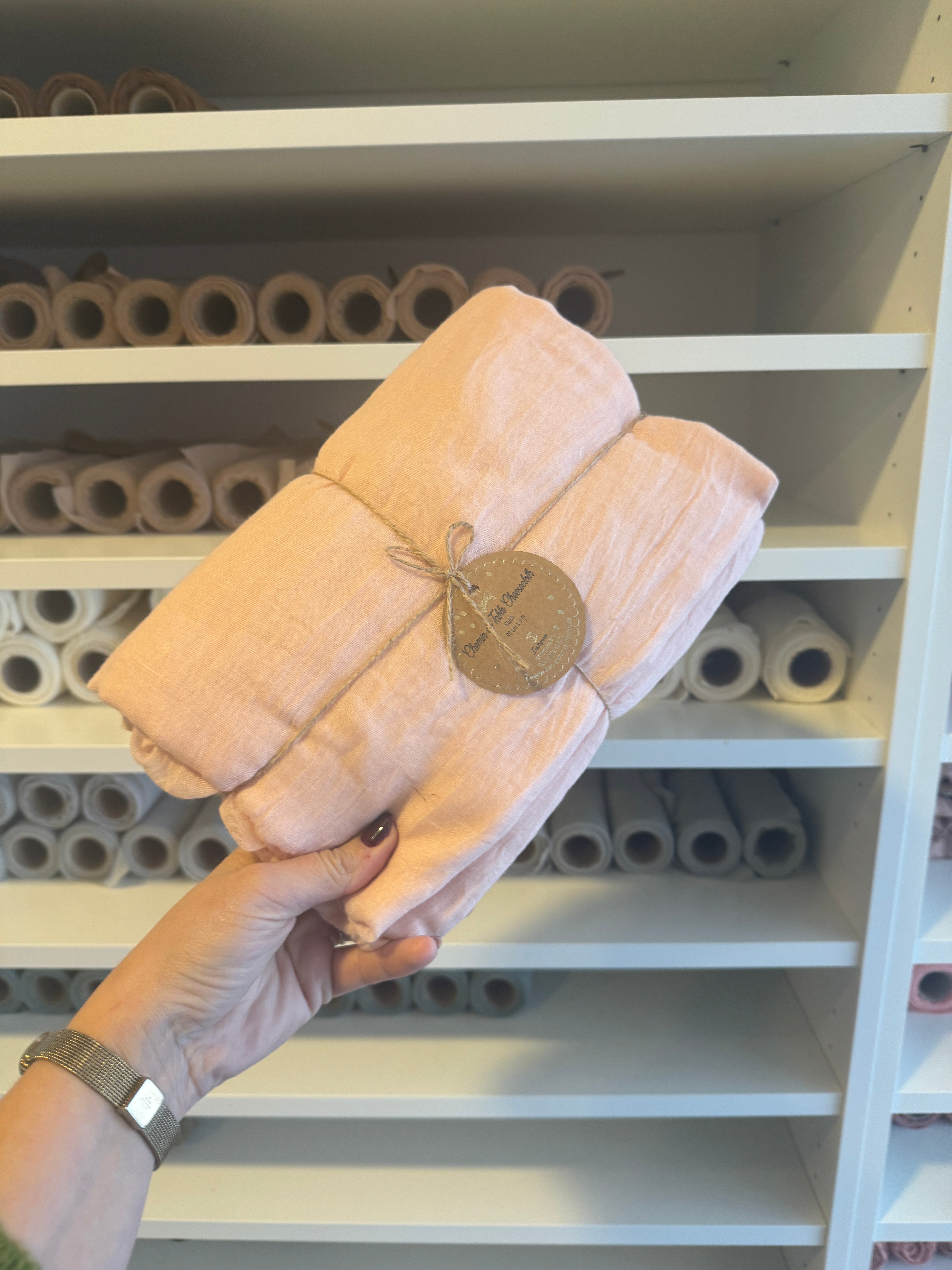 Tafelloper Cheesecloth Zacht Warm Roze (3m x 90cm)