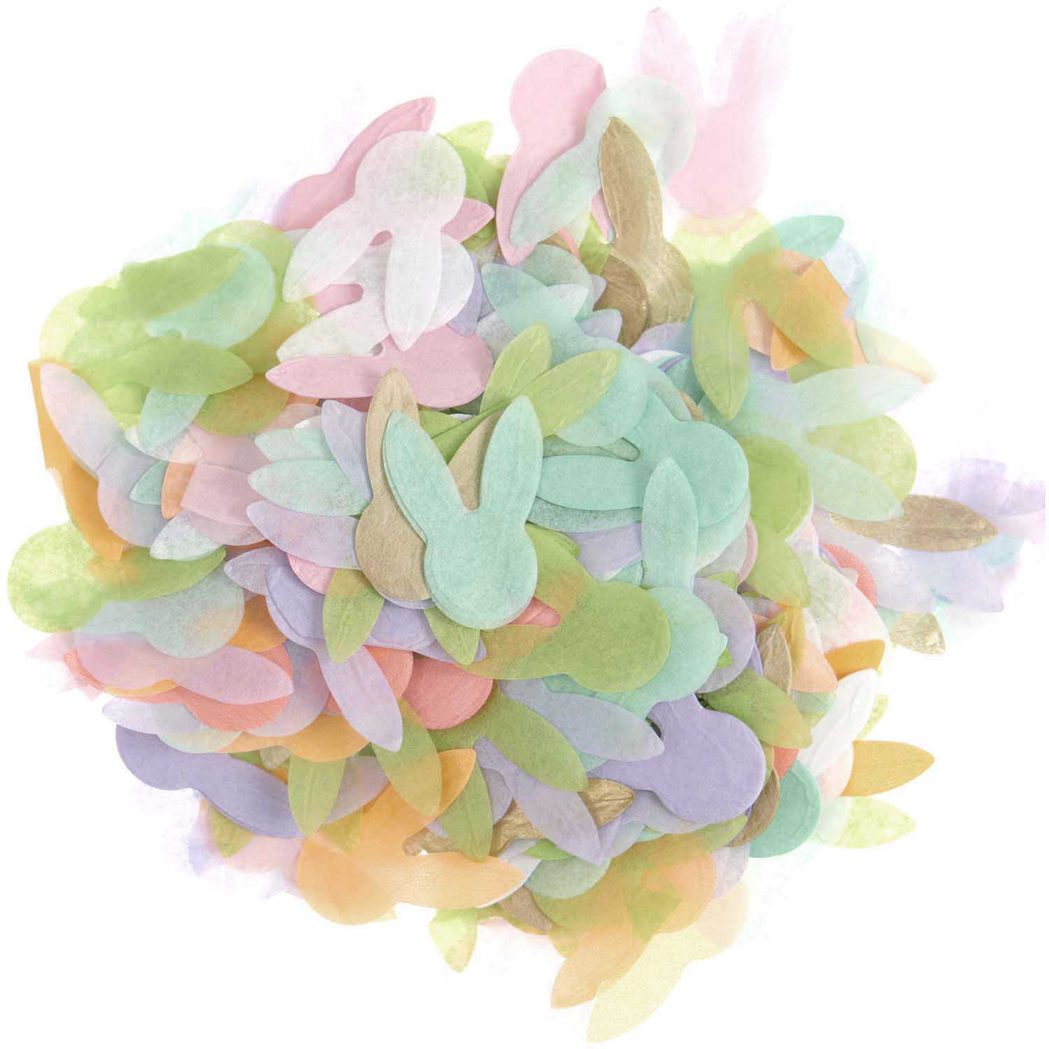 Confetti konijnen pasen feest deco lente zomer kleurrijk pastel tissue papier