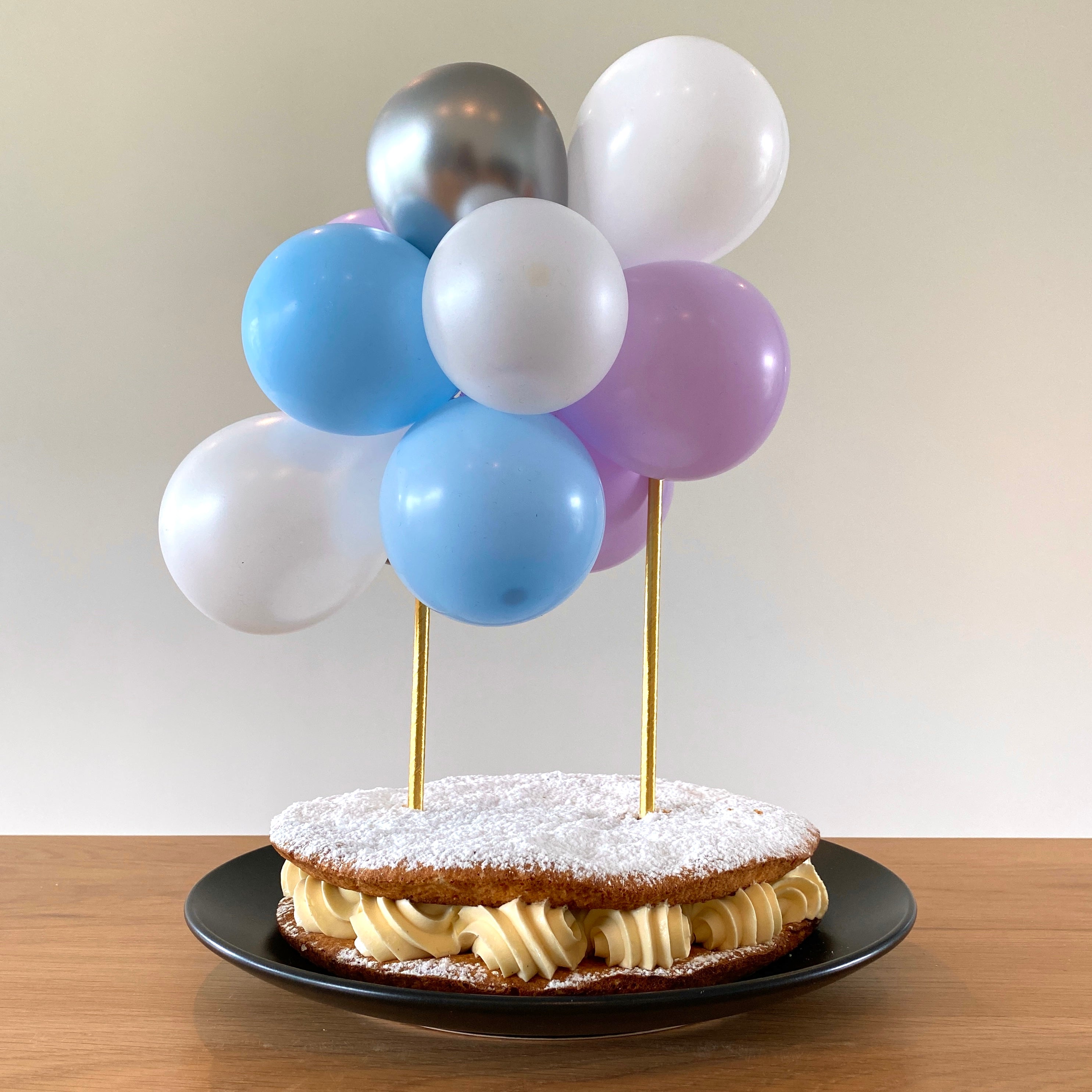 Frozen mini ballonslinger paars blauw wit zilver deco decoratie taart cake