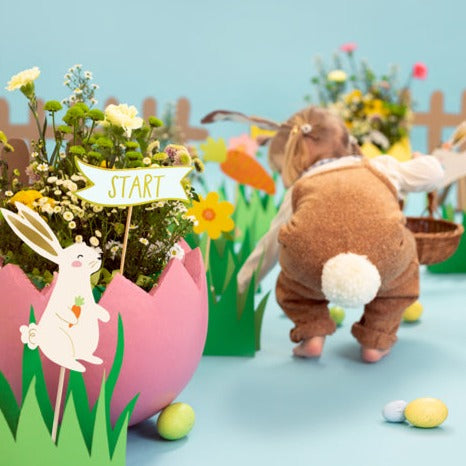 egg hunt kit eieren rapen pasen faasfeest konijn