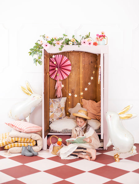 mandje pasen konijn roze eitjes rapen paasei