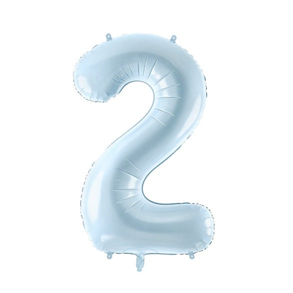 folieballon cijfer nummer feest deco decoratie verjaardag leeftijd zacht blauw