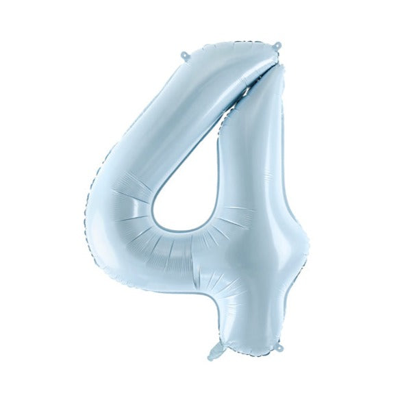 folieballon cijfer nummer feest deco decoratie verjaardag leeftijd zacht blauw