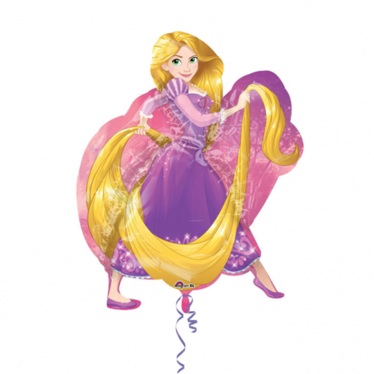 Folieballon rapunzel ballon feest goud geel paars roze