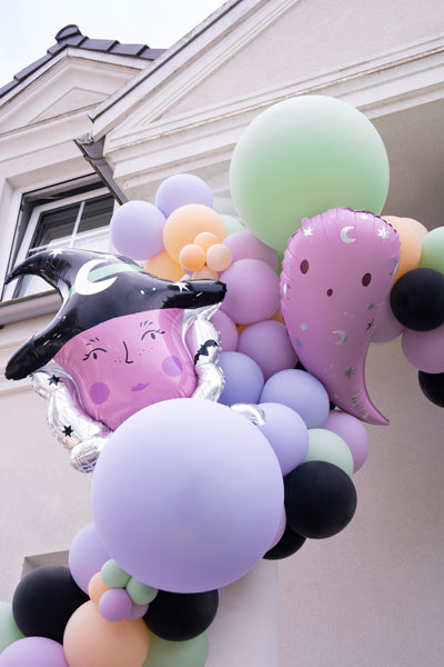 Folieballon spook paars roze halloween deco