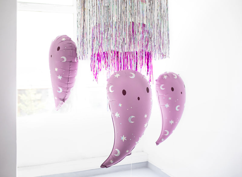 Folieballon spook paars roze halloween deco