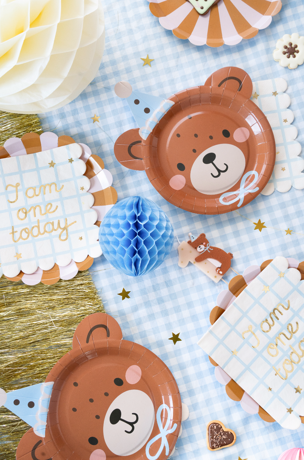 I am one today servetten feest deco decoratie eerste verjaardag