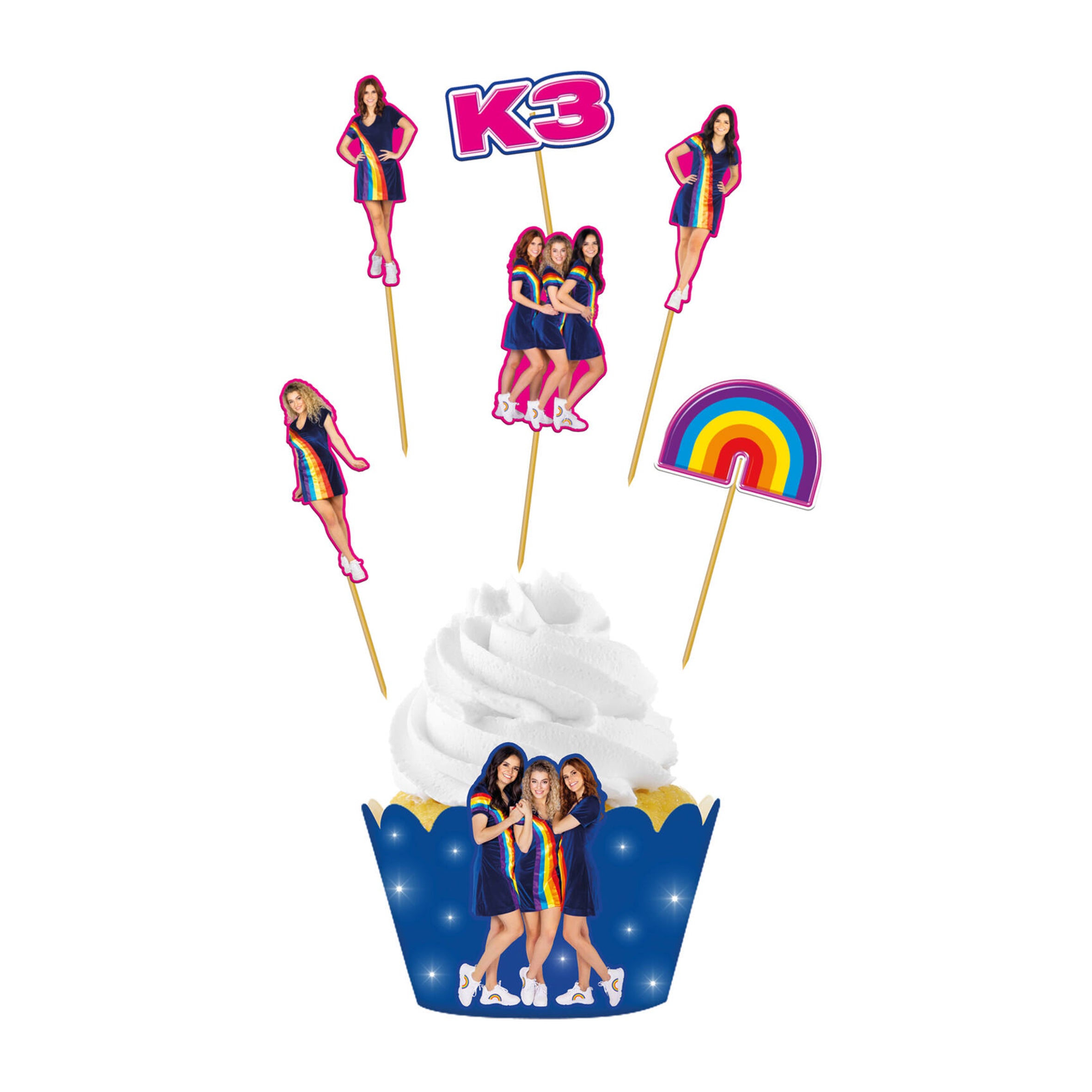 Cupcake kit K3 - deco voor 6 cupcakes