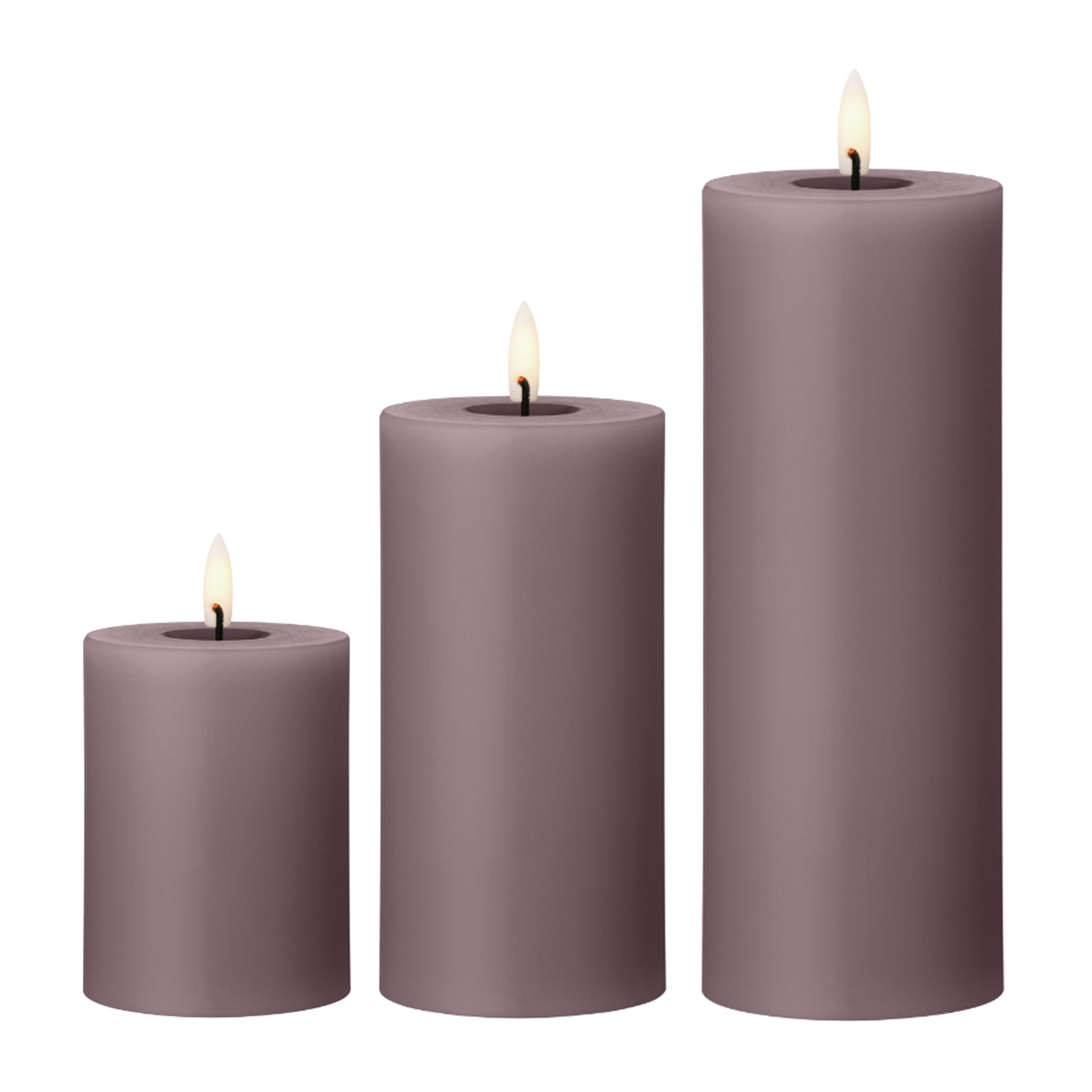 LED pillar kaarsen set 'Winter Rose' - 3 kaarsen (PRESALE, verzending 12/11)