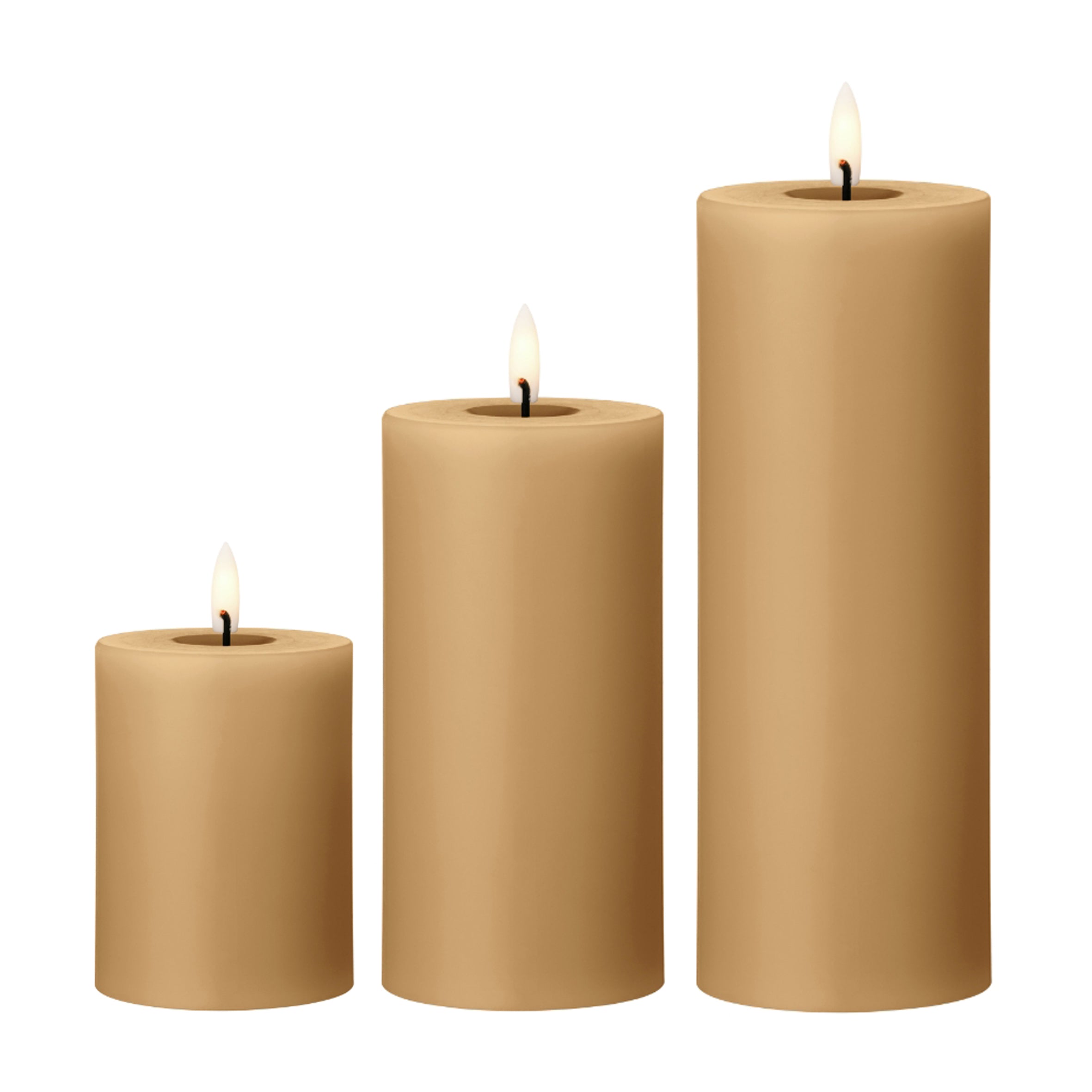 LED kaarsen ALMOND BUTTER cognac bruin beige herfst winter feest deco decoratie
