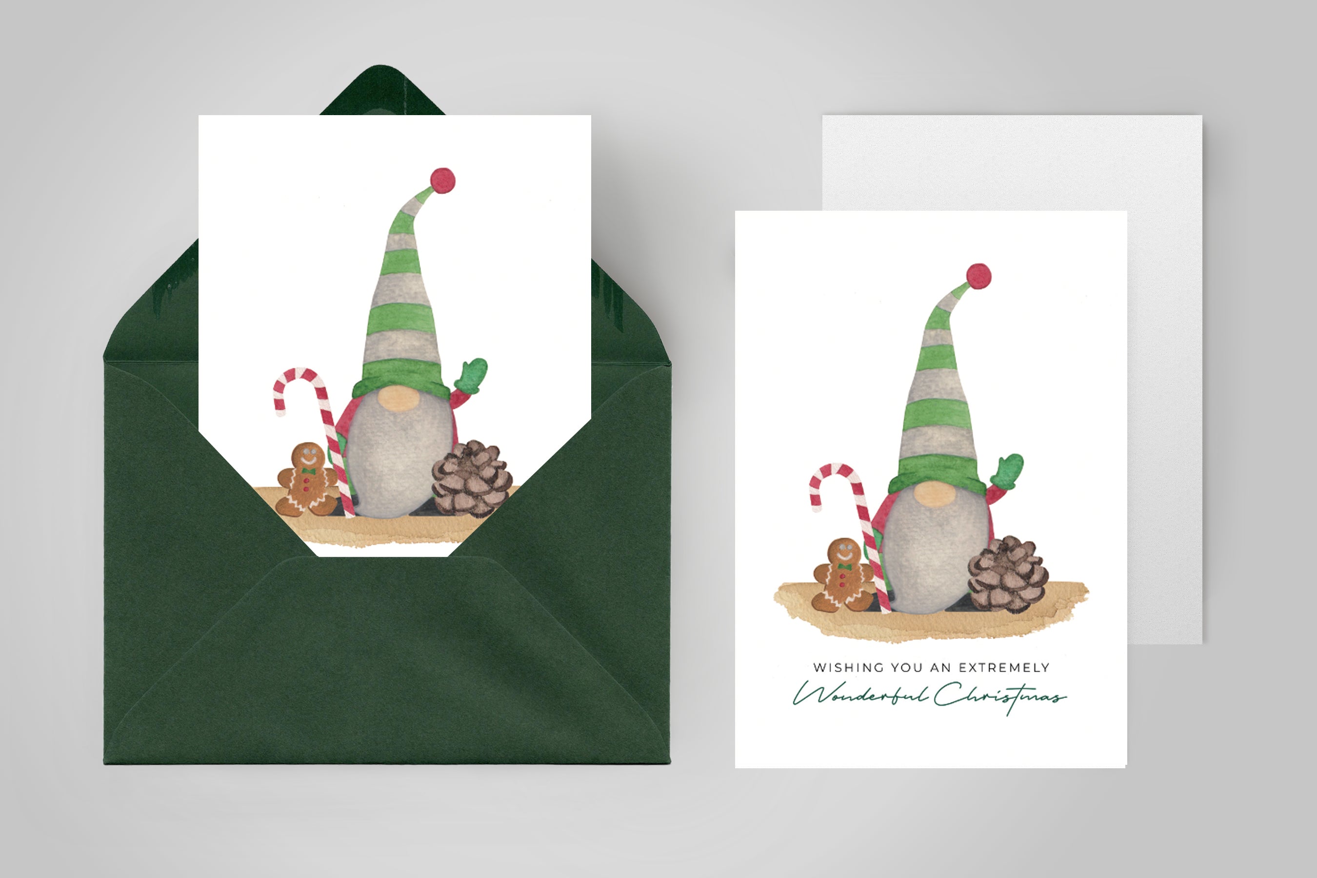 5 Kerstkaarten met luxe enveloppes - 'Santa's Little Helpers'