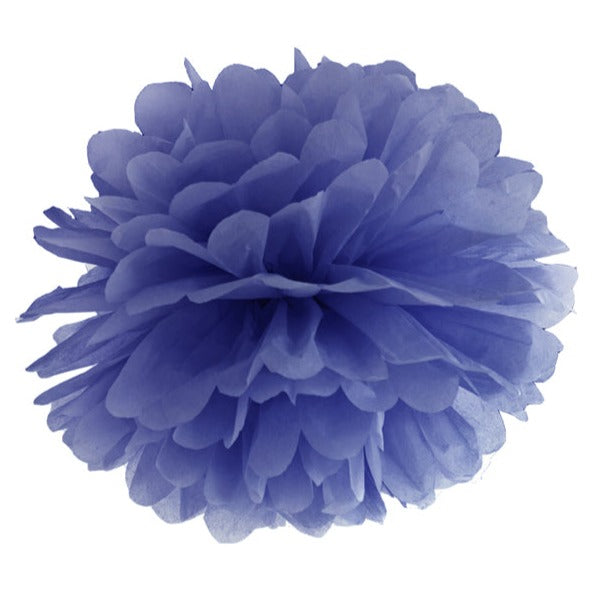 pompon donkerblauw feest deco decoratie verjaardag feest