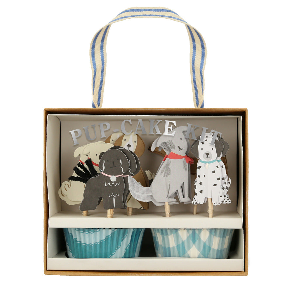 cupcake kit meri meri puppy hond feest decoratie verjaardag taart cake