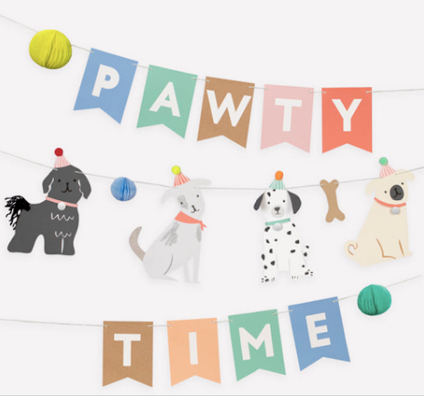 PUPPY PARTY HOND SLINGER MERI MERI GARLAND FEEST DECORATIE VERJAARDAG