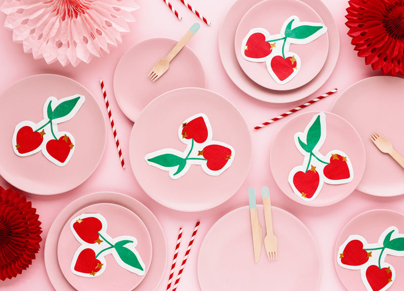 Kersen servetten feest deco decoratie verjaardag