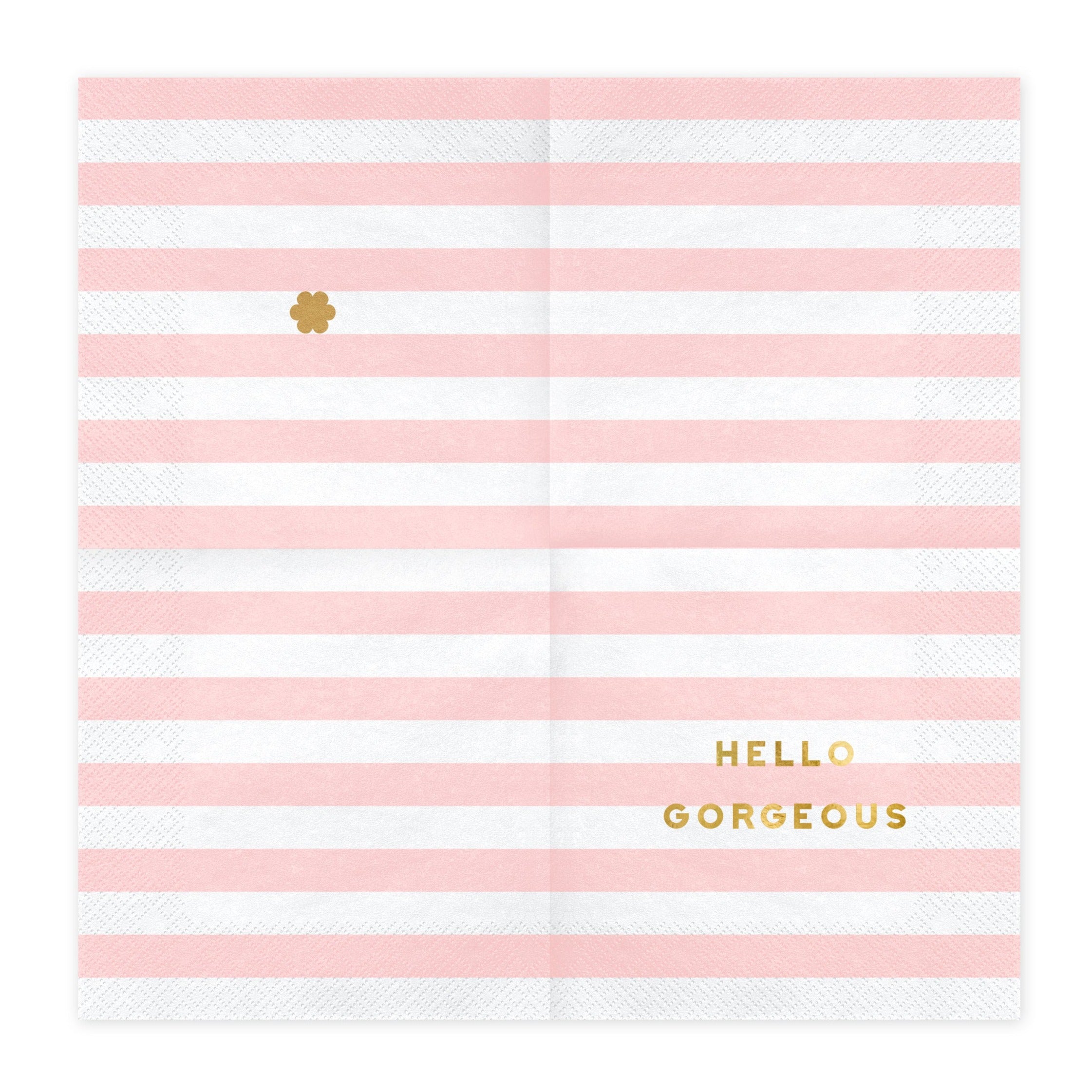 servetten hello gorgeous wit zacht roze feest deco decoratie verjaardag