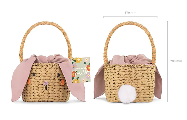 mandje pasen konijn roze eitjes rapen paasei