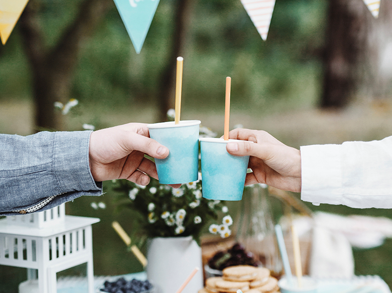 pastel rietjes papier feest regenboog verjaardag