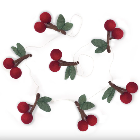 slinger kersen deco decoratie duurzaam feest wol verjaardag