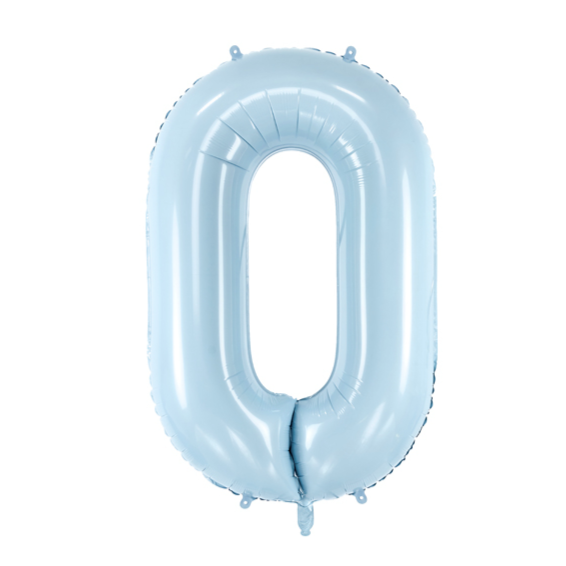 folieballon cijfer nummer feest deco decoratie verjaardag leeftijd zacht blauw