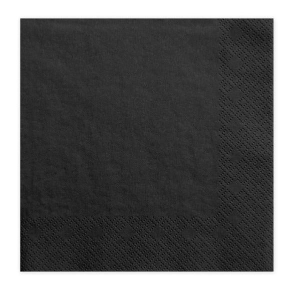 Servetten zwart feest deco decoratie tafel