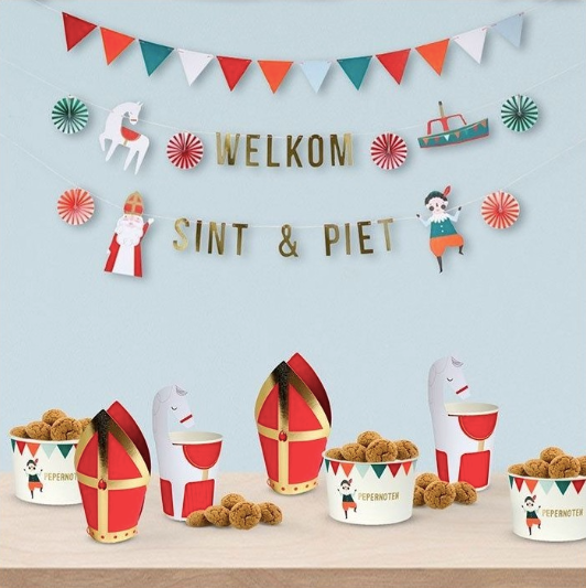 Slinger sinterklaas sint en piet pieten feest decoratie