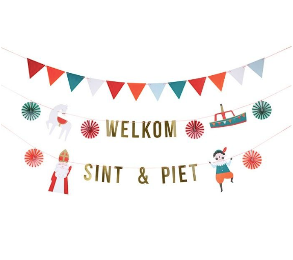 Slinger sinterklaas sint en piet pieten feest decoratie