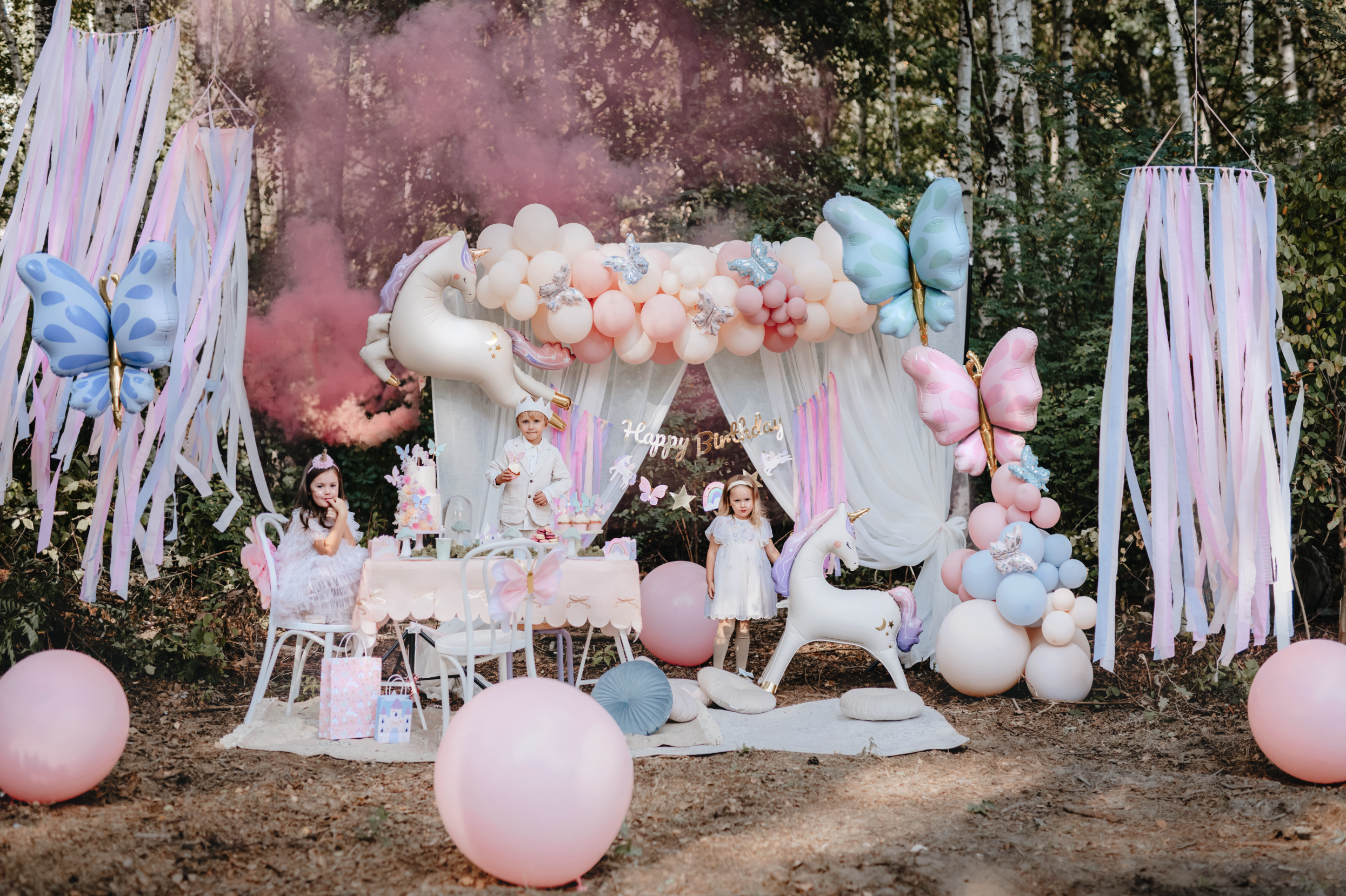 XL Folieballon Vlinder groen roze blauw feest deco decoratie verjaardag