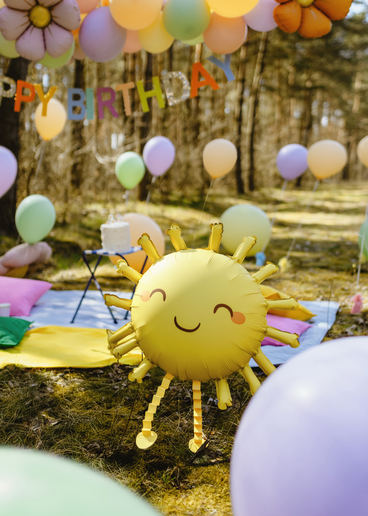 XL Folieballon zon geel lach feest deco verjaardag zomer lente