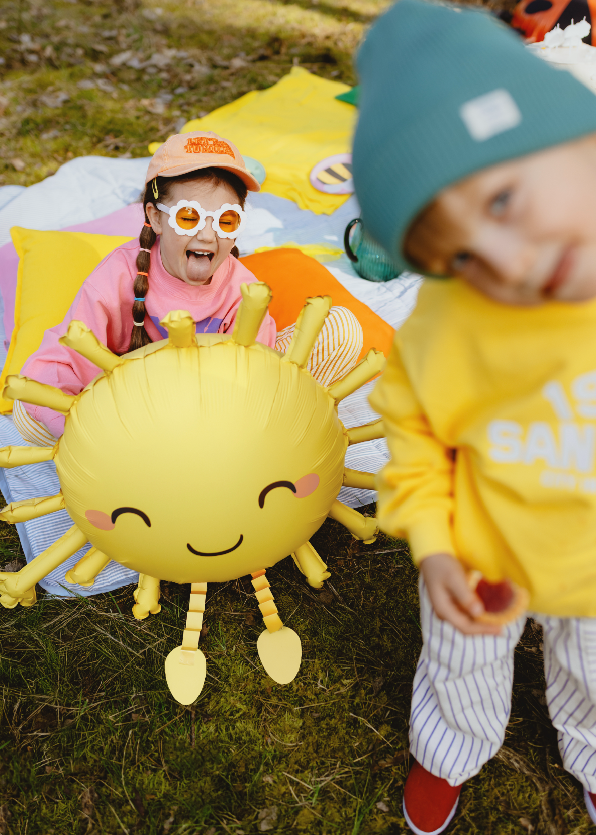 XL Folieballon zon geel lach feest deco verjaardag zomer lente