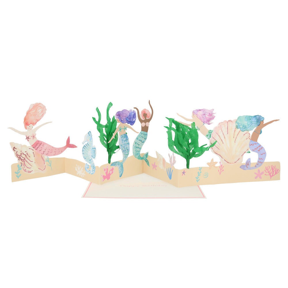 Zeemeermin kaart centerpiece mermaid card feest deocratie verjaardag Meri Meri