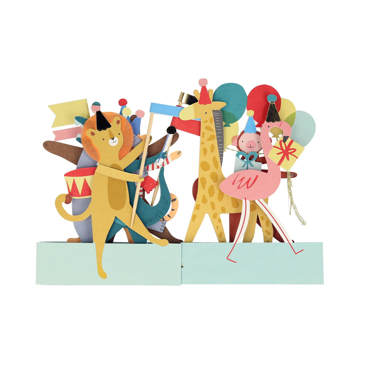 animal parade party animals kaart centerpiece feest verjaardag deco decoratie dieren