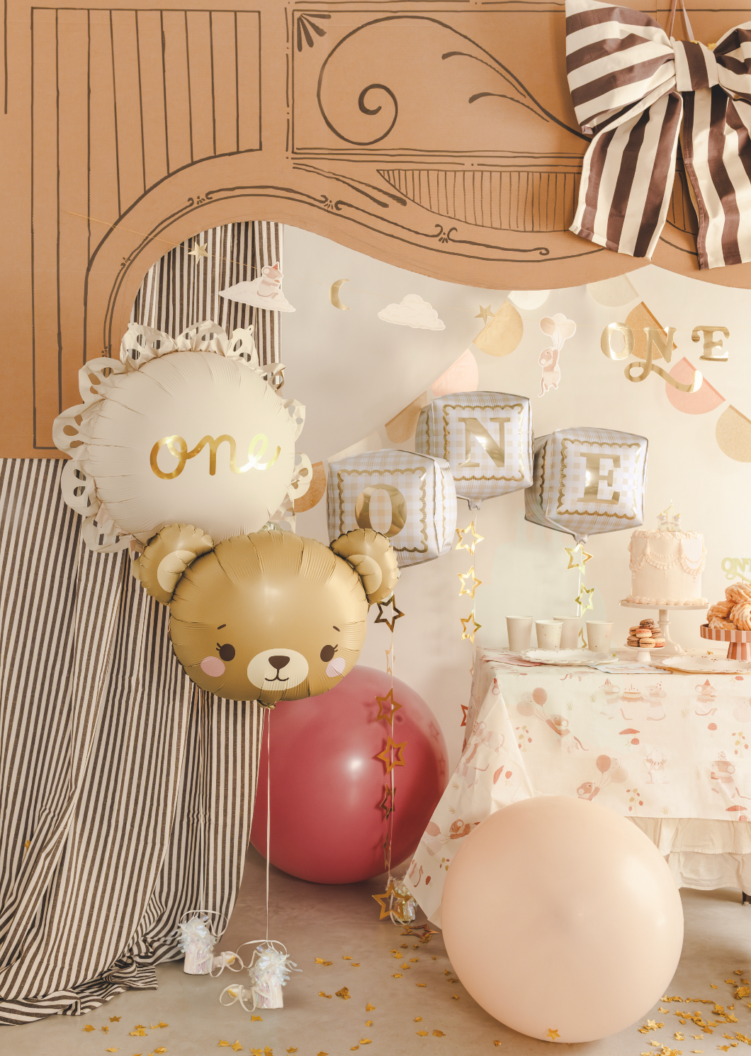 berenhoofd beer feestversiering ballon folieballon woodland bosdieren feest