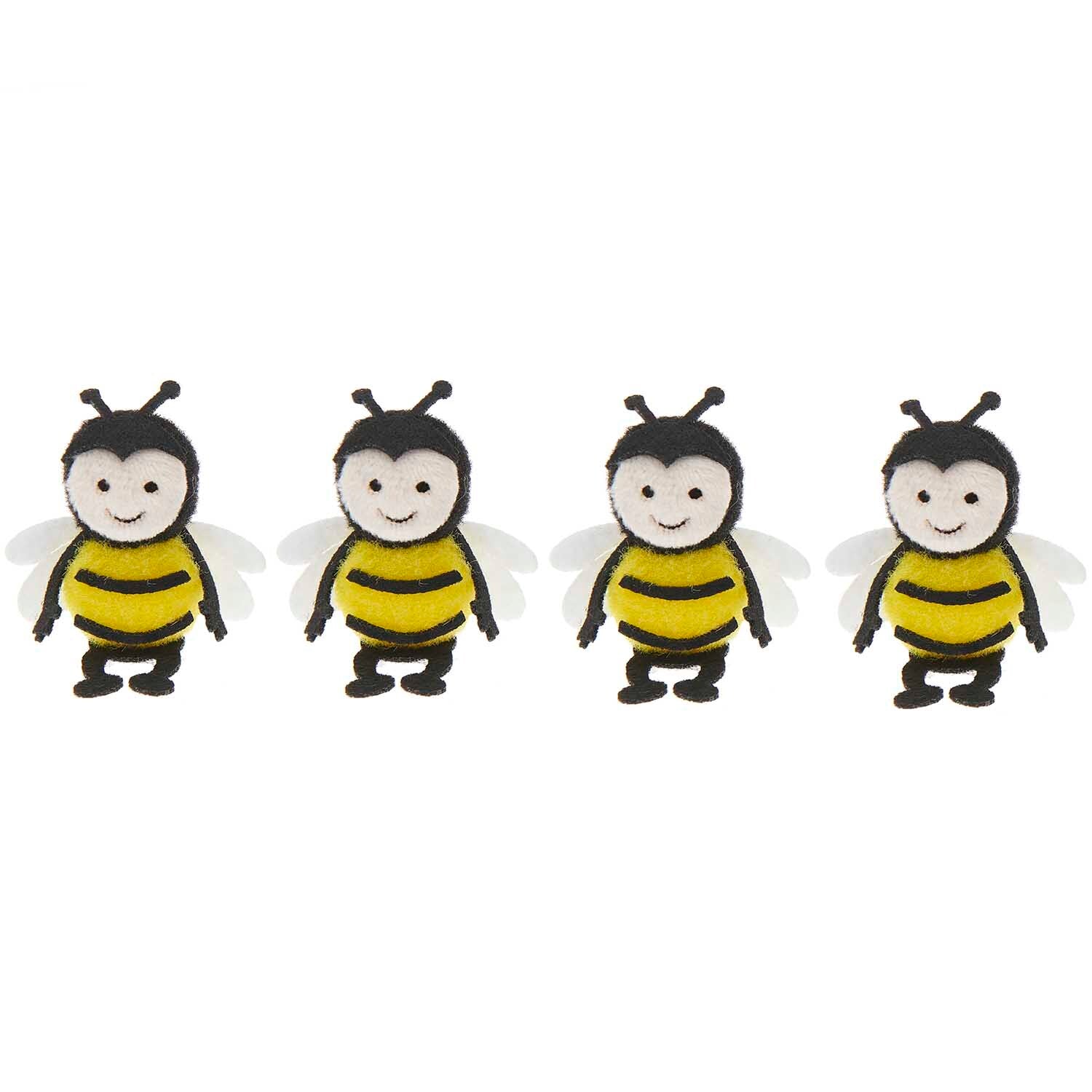 bijen decoratie deco pompon tafelversiering zwart geel wit crème