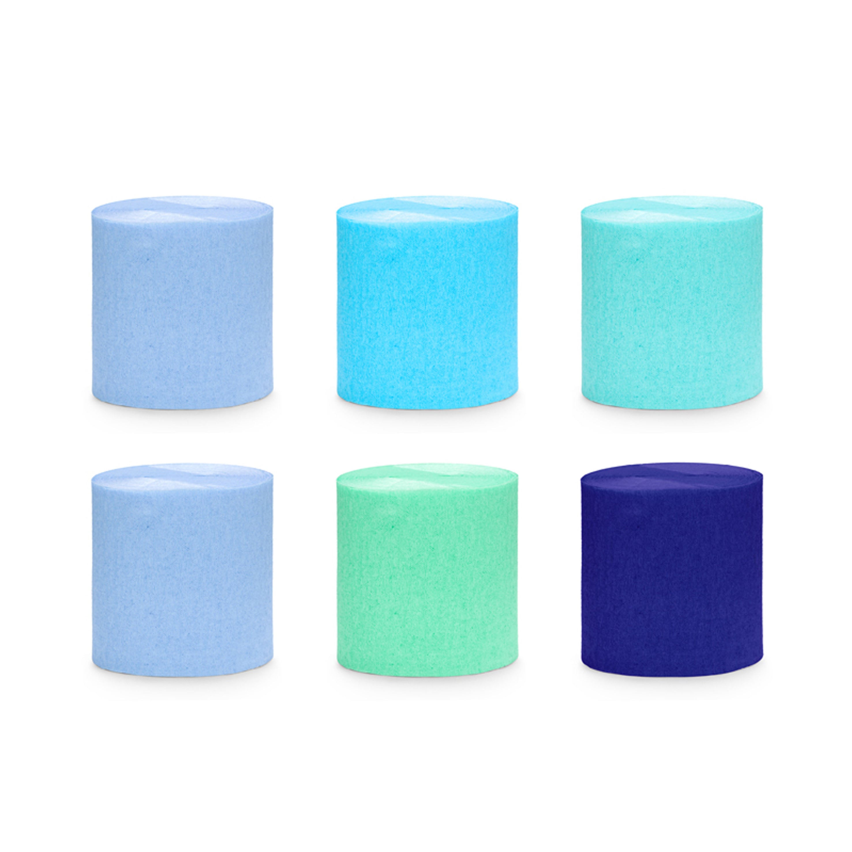 blauwe aqua en groene streamers deco verjaardag feest