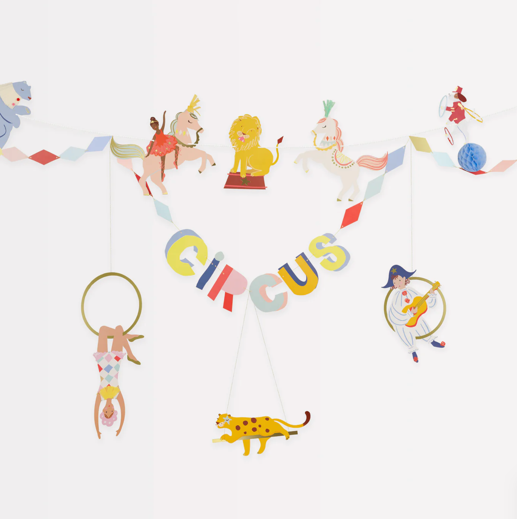 circus slinger kleurrijk feest deco verjaardag decoratie kleur dieren acrobaten