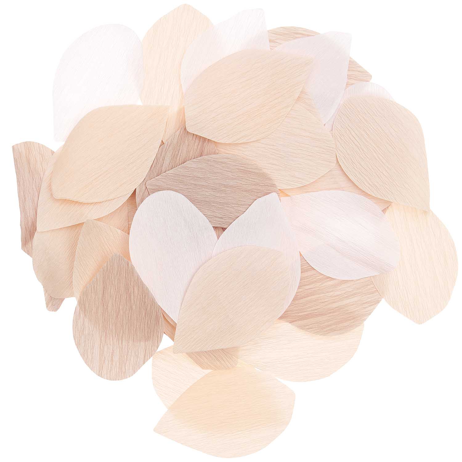 confetti crèpe papier rozenblaadjes feest deco decoratie tafel huwelijk communie nude blush ecru