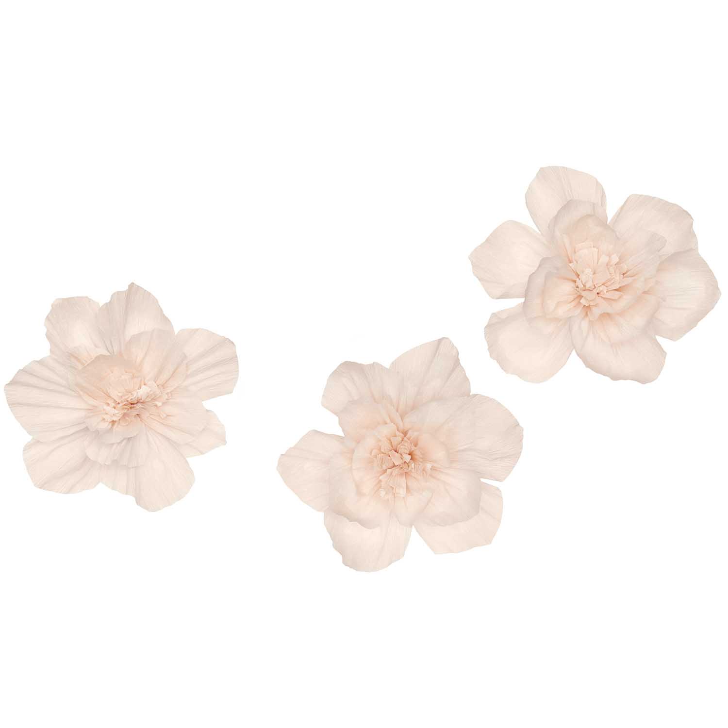 crepe bloemen zacht perzik feest deco decoratie kinderkamer