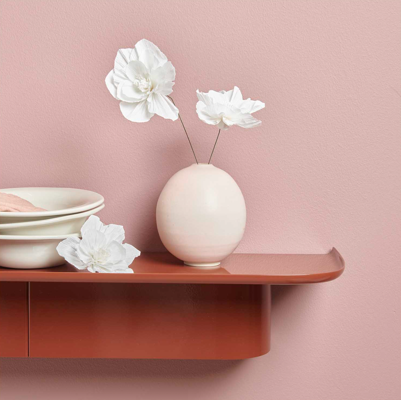 crepe papieren bloemen bloesem zacht perzik feest deco decoratie kinderkamer