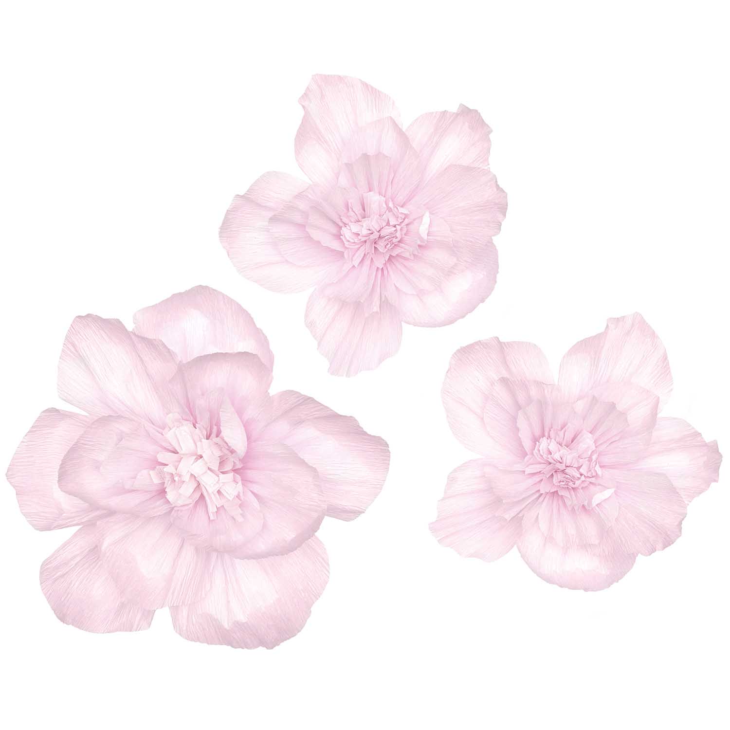 crepe papieren bloemen bloesem zacht perzik feest deco decoratie kinderkamer licht roze