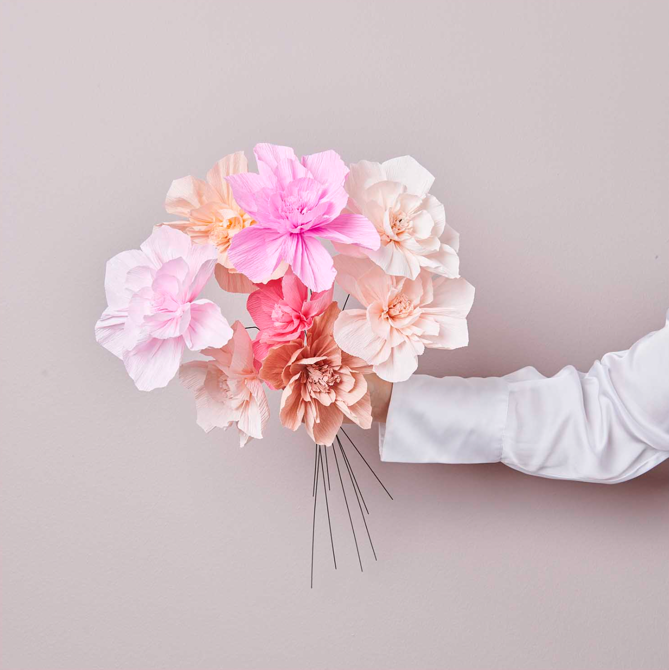 crepe papieren bloemen verschillende kleuren boeket deco decoratie feest kinderkamer