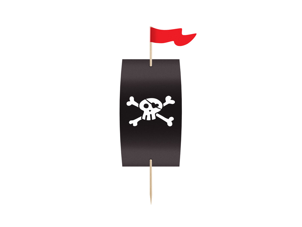 cupcake kit pirate party piraat piraten vlag doodshoofd